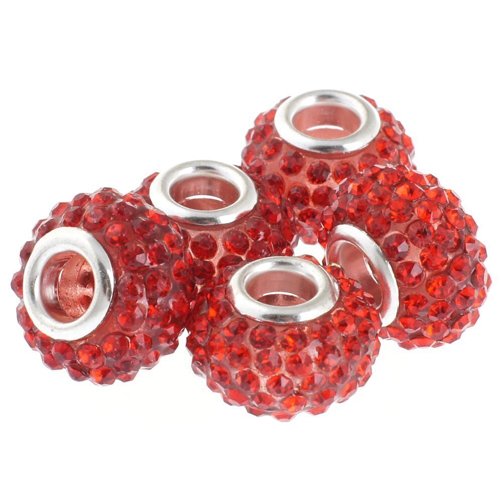 7223 Big Hole Large Crystal Charm Slide Beads fit European Charm Bracelet